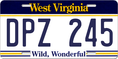 WV license plate DPZ245
