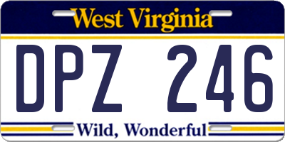 WV license plate DPZ246
