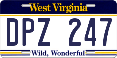 WV license plate DPZ247
