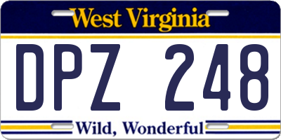 WV license plate DPZ248