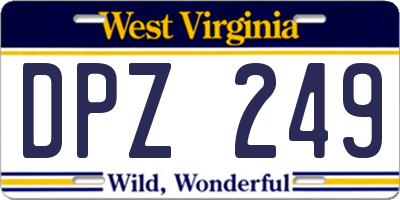 WV license plate DPZ249