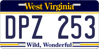 WV license plate DPZ253