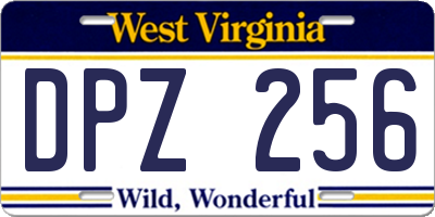 WV license plate DPZ256