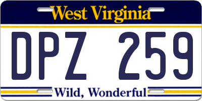WV license plate DPZ259