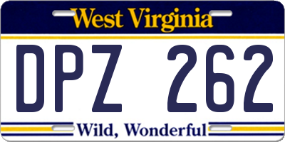WV license plate DPZ262