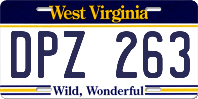 WV license plate DPZ263