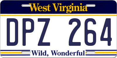 WV license plate DPZ264