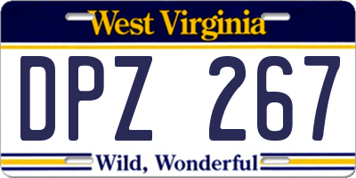 WV license plate DPZ267