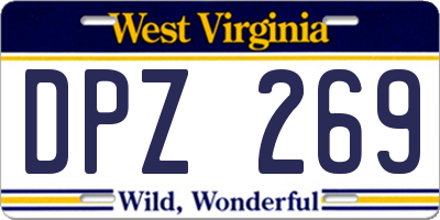 WV license plate DPZ269
