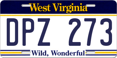 WV license plate DPZ273