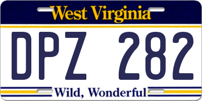 WV license plate DPZ282