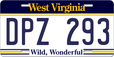 WV license plate DPZ293