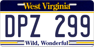 WV license plate DPZ299