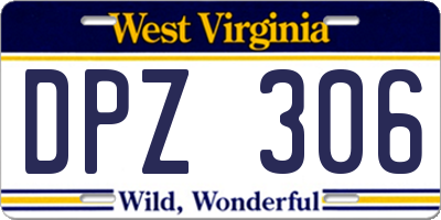 WV license plate DPZ306