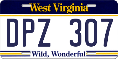 WV license plate DPZ307