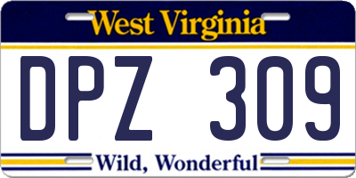 WV license plate DPZ309