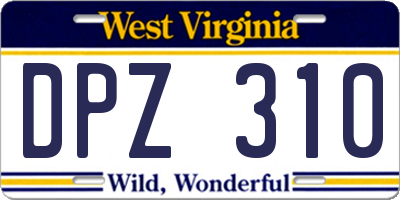 WV license plate DPZ310