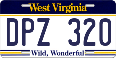 WV license plate DPZ320