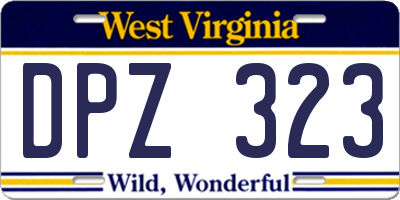 WV license plate DPZ323