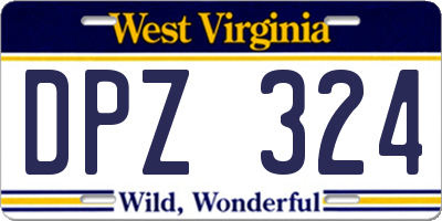 WV license plate DPZ324