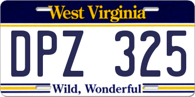 WV license plate DPZ325