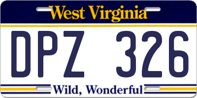 WV license plate DPZ326