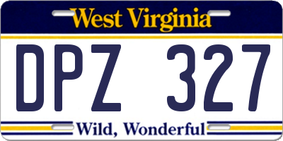 WV license plate DPZ327