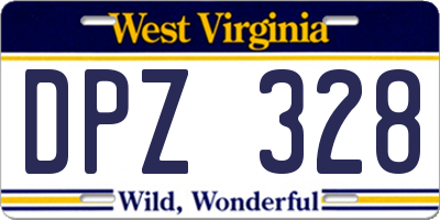 WV license plate DPZ328