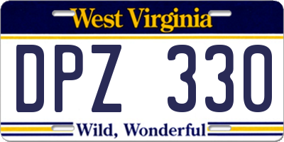 WV license plate DPZ330