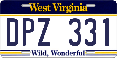 WV license plate DPZ331