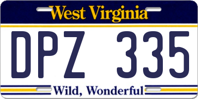 WV license plate DPZ335