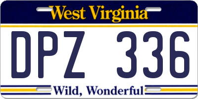 WV license plate DPZ336