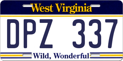 WV license plate DPZ337