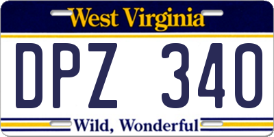 WV license plate DPZ340