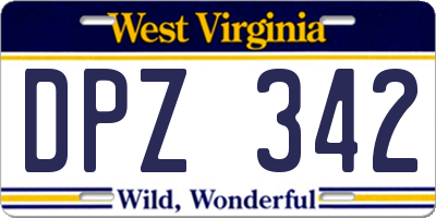 WV license plate DPZ342