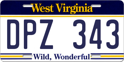 WV license plate DPZ343