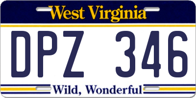 WV license plate DPZ346