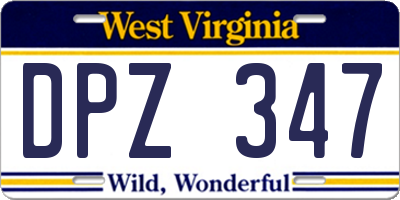 WV license plate DPZ347