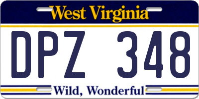 WV license plate DPZ348