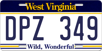 WV license plate DPZ349