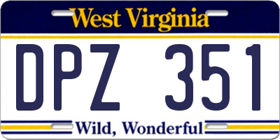 WV license plate DPZ351
