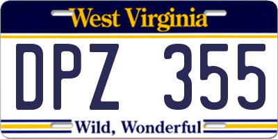 WV license plate DPZ355