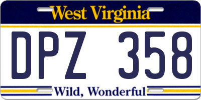 WV license plate DPZ358