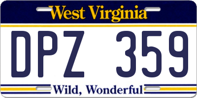 WV license plate DPZ359