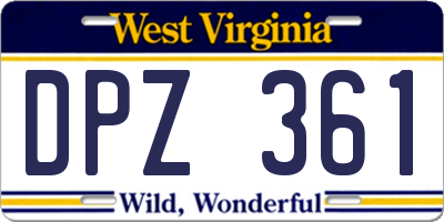 WV license plate DPZ361