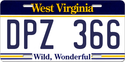 WV license plate DPZ366