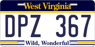 WV license plate DPZ367