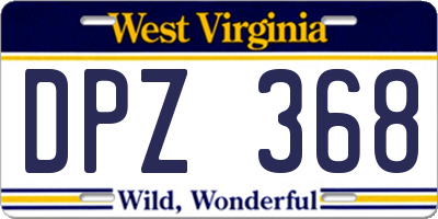 WV license plate DPZ368
