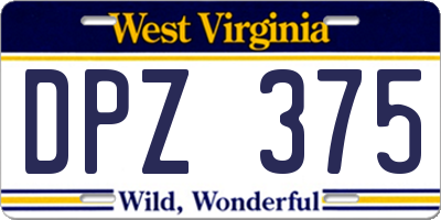 WV license plate DPZ375