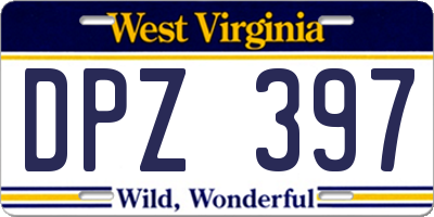 WV license plate DPZ397